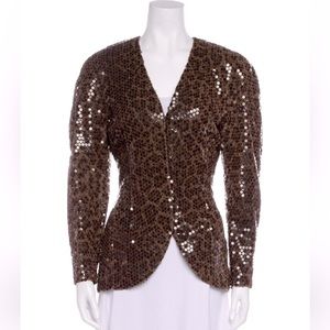 DIOR Sequin Animal Print Shimmer Vintage Blazer Jacket New 8